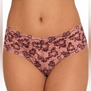 Cosabella Savona Lace Low Rise Hotpant Italian Luxury Sheer Panty Pink Wine XL